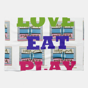 Linge De Cuisine Love Eat Play Hakuna Matata Art Print