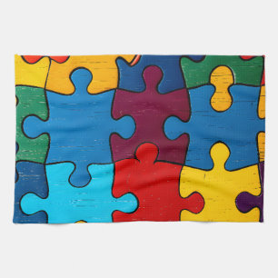 Linge De Cuisine Love Heart Puzzle Sensibilisation sur l'autisme d'