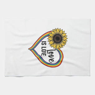 Linge De Cuisine Love Is Love Tournesol Cœur Vintage Vector T-Shirt