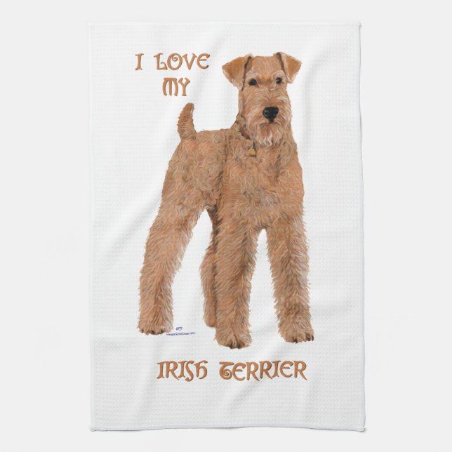 Linge De Cuisine Love my Irish Terrier (Vertical)