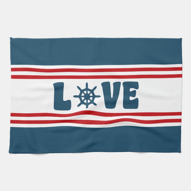 Linge De Cuisine Love nautique design (Horizontal)