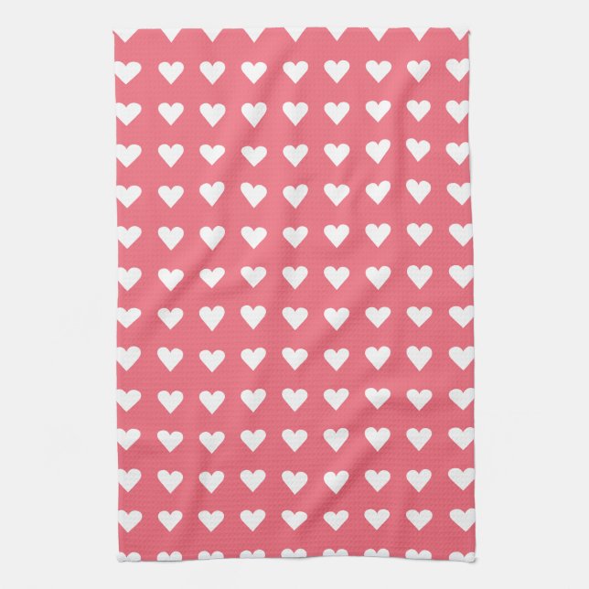 Linge De Cuisine Love Pink Hearts Motif Valentine (Vertical)