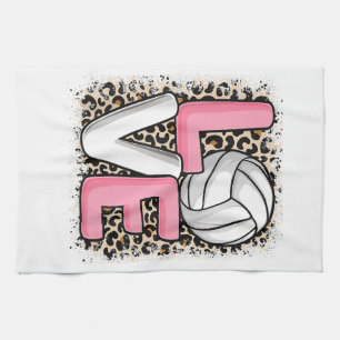 Linge De Cuisine Love Volleyball Empreinte de léopard Filles Volley