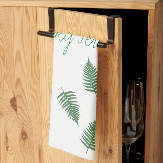 Linge De Cuisine Lucky Green Fern Motif (Pliage en tiers)