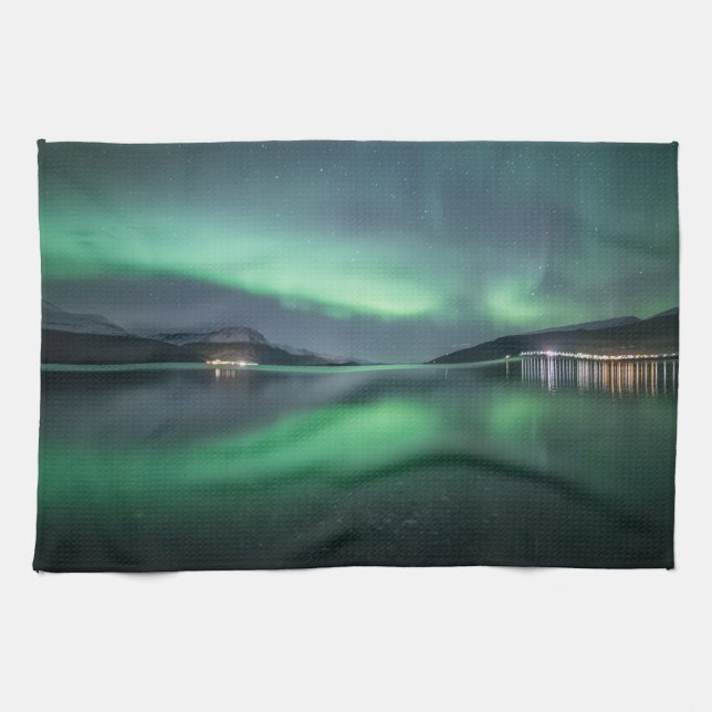 Linge De Cuisine Lueurs boréales Norvège (Horizontal)