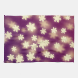 Linge De Cuisine Lumières Dreample Purple Snowflake Bokeh