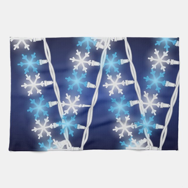 Linge De Cuisine Lumières en forme de flocon de neige (Horizontal)