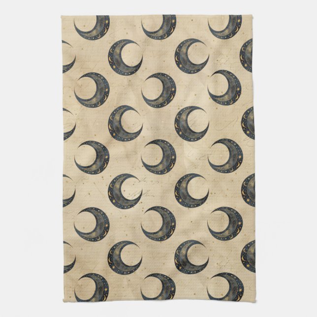 Linge De Cuisine Lune dorée motif céleste Boho (Vertical)