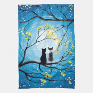 Linge De Cuisine Lune lunaire avec chats