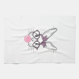 Linge De Cuisine Lunettes de léopard visage de lapin Bubble Gum jou