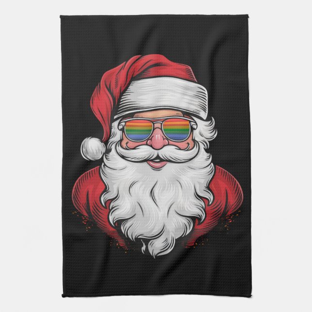 Linge De Cuisine Lunettes de soleil de Santa Fierté de Noël Pyjama  (Vertical)