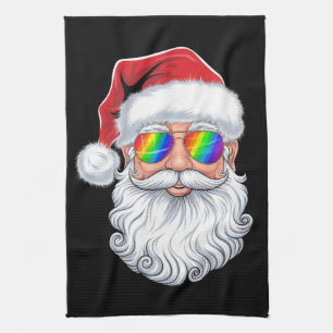 Linge De Cuisine Lunettes de soleil gay visage de Noël Xmas LGBTQ