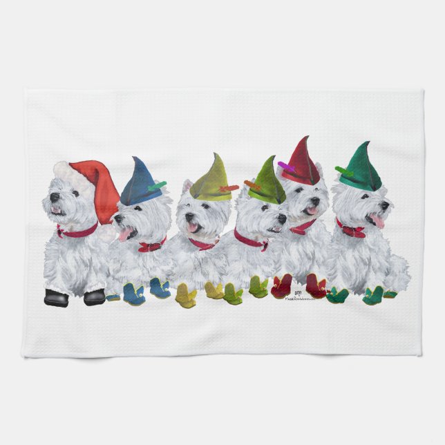 Linge De Cuisine Lutins de Noël (Horizontal)