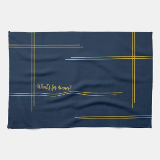 Linge De Cuisine Luxe classique Navy et Or Dîner?