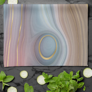 Linge De Cuisine Luxe Strata Assiette rose Taupe bleu ardoise