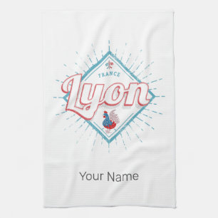 Linge De Cuisine Lyon ville France roster rétro souvenir vintage