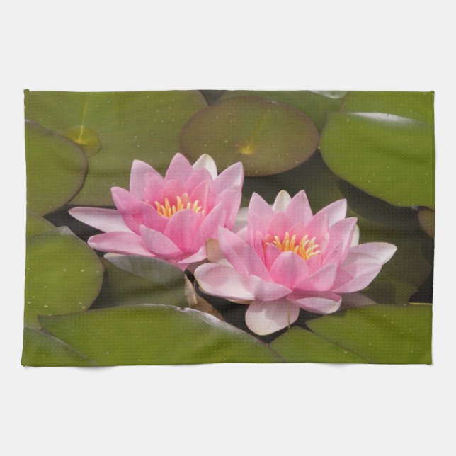 Linge De Cuisine Lys d'eau en fleurs (Horizontal)