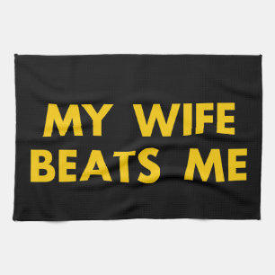 Linge De Cuisine Ma Femme M'A Battu Retro Vintage Drôle
