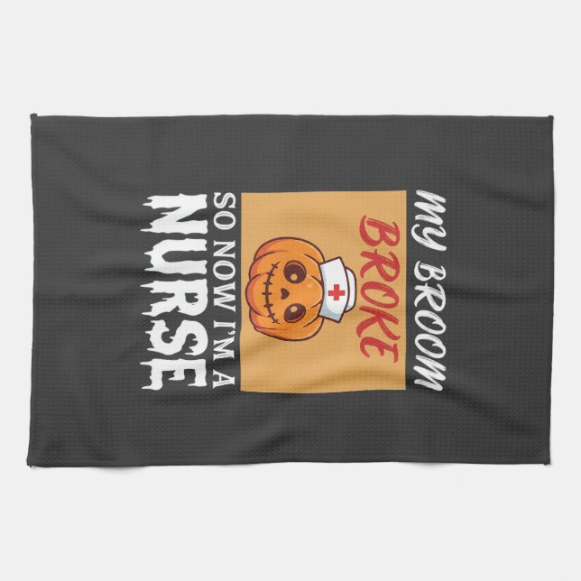 Linge De Cuisine Ma Sorcière Broom a C cassé Nurse Halloween (Horizontal)