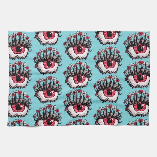 Linge De Cuisine Macabre Yeux Déplaisant Goth de cuisine (Horizontal)