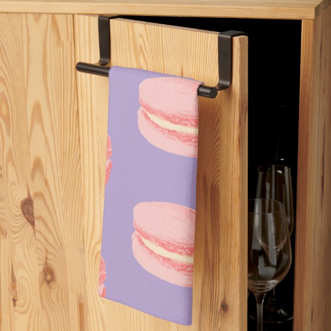 Linge De Cuisine Macarons roses (Pliage en tiers)