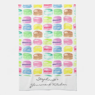 Linge De Cuisine Macaroon Personnalisé Aquarelle Mignon