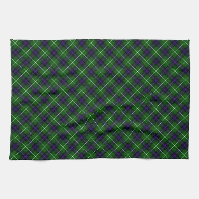 Linge De Cuisine MacDonald tartan bleu vert plaid (Horizontal)