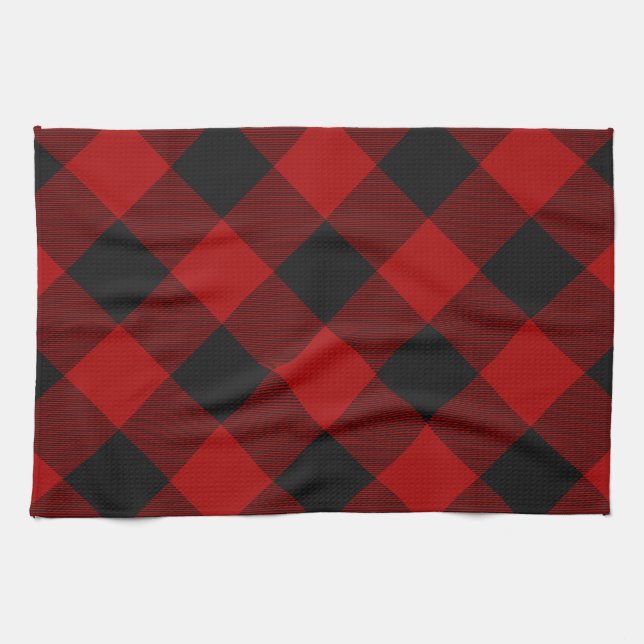Linge De Cuisine MacGregor | Rob Roy | Tartan rouge plaqué de buffl (Horizontal)
