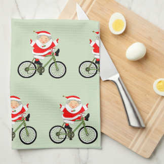 Linge De Cuisine Madame Claus Noël à vélo