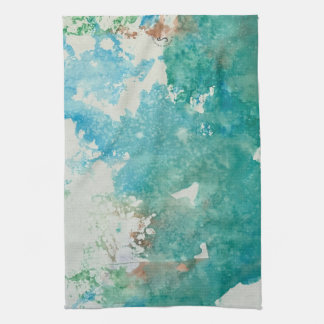 Linge De Cuisine Maddie green and blue impression dish towel