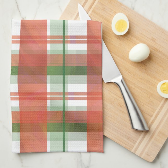 Linge De Cuisine Madras Plaid Noël (Quart Plié)