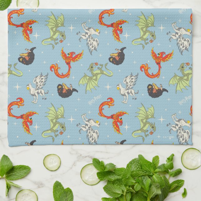 Linge De Cuisine Magical Creatures Vintage Pattern (Plié)