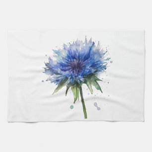 Linge De Cuisine Magie de Blue Meadow : Art aquarelle au bleuet