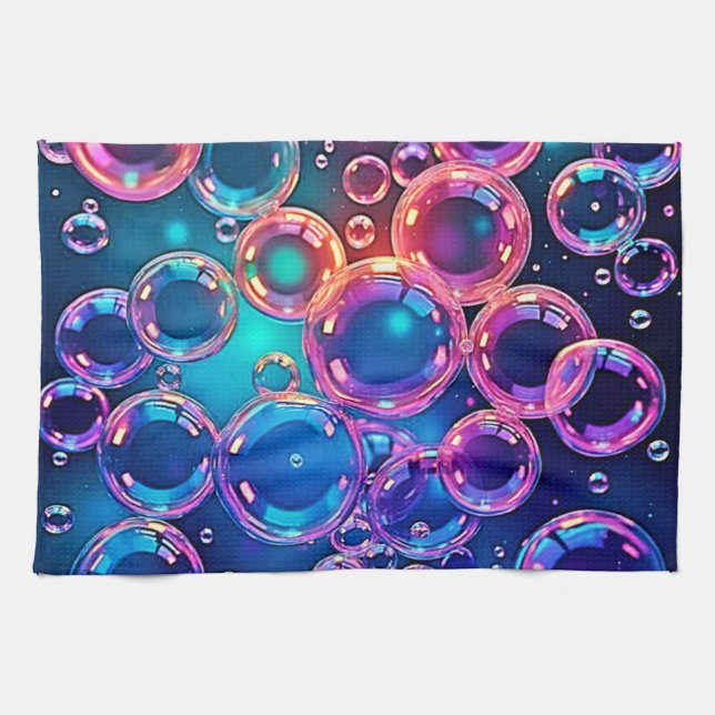 Linge De Cuisine Magie de bulle rose pourpre (Horizontal)