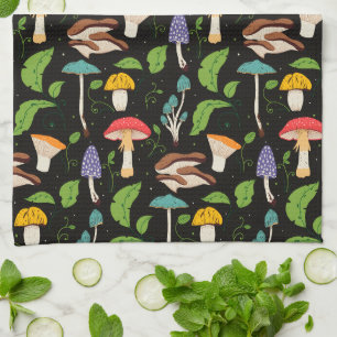 Linge De Cuisine Magie de la forêt profonde : Champignons colorés s