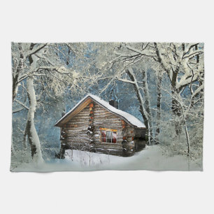 Linge De Cuisine Magie hivernale Rustique Cabine de billes