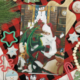 Linge De Cuisine Magique Fantastique Santa Dragon Noël Cosy