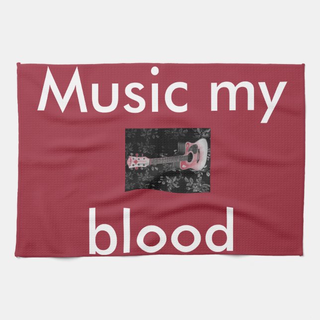 Linge De Cuisine Magnifique Belle Guitare Africaine Niveaux de Gris (Horizontal)