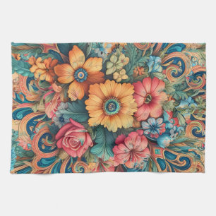 Linge De Cuisine Magnifique Bouquet de Fleurs