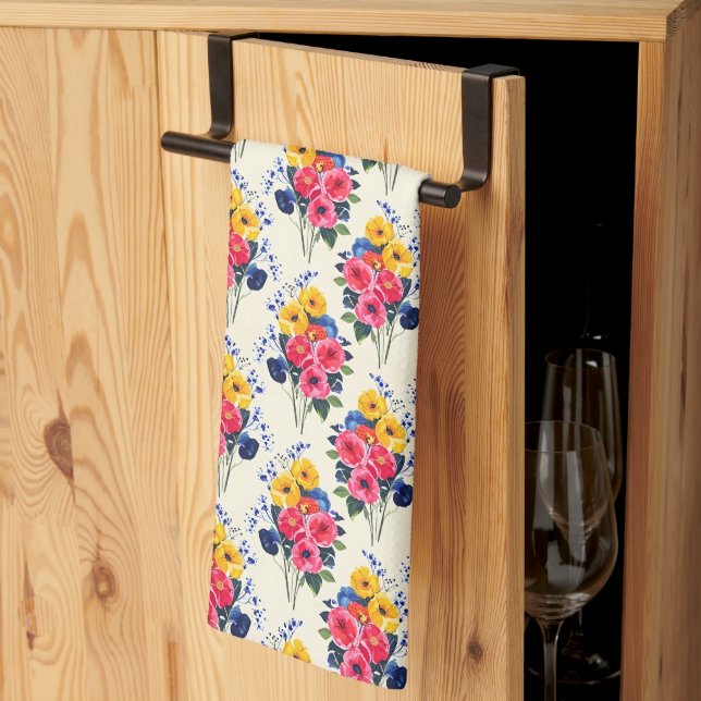 Linge De Cuisine Magnifique Bouquet de Fleurs de Printemps (Pliage en tiers)