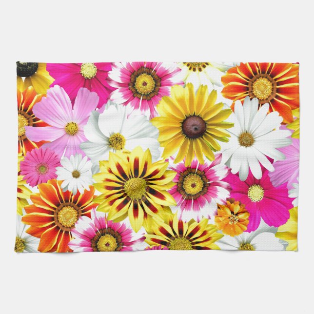 Linge De Cuisine Magnifique fleurs rose jaune Accessoires motifs (Horizontal)