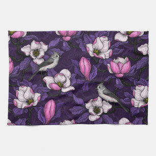 Linge De Cuisine Magnolia en floraison et tireur 4
