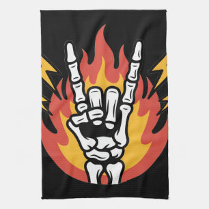 Linge De Cuisine Main de squelette Rock and Roll : Signe de Classic