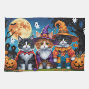 Linge De Cuisine Maine Coon Chats Citrouille Halloween Funny