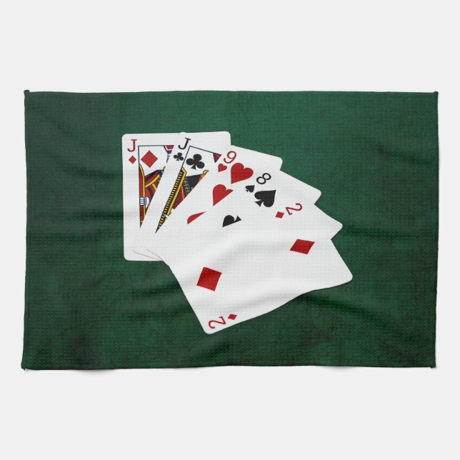 Linge De Cuisine Mains de poker - Une paire - Jack (Horizontal)