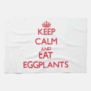 Linge De Cuisine Maintenez calme et mangez des aubergines