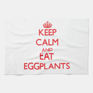 Linge De Cuisine Maintenez calme et mangez des aubergines