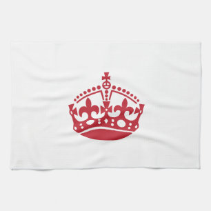 Linge De Cuisine Maintenez calme la couronne de victoire rouge
