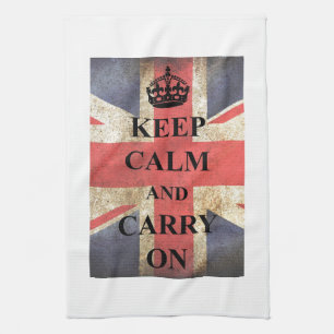 Linge De Cuisine Maintenez calme pour continuer le drapeau britanni