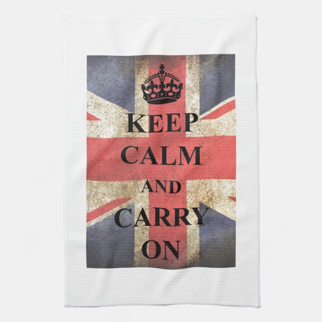 Linge De Cuisine Maintenez calme pour continuer le drapeau britanni (Vertical)
